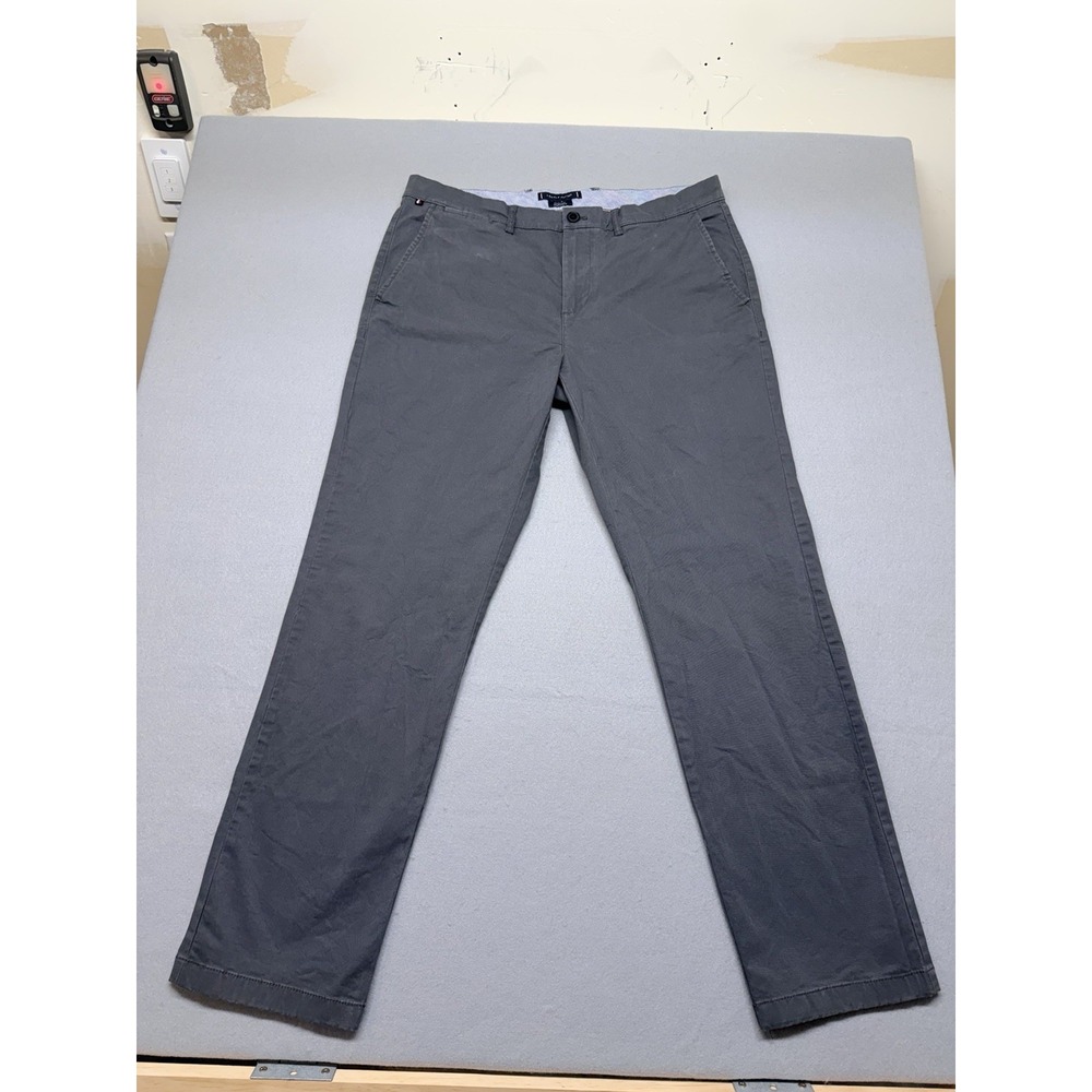 TOMMY HILFIGER Mens Gray Straight Business Trousers - Size 34X32